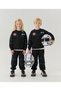 Unisex Kids Black Blue Striped Sweatshirt Jogger Tracksuit Set - 4