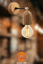 Natural Wood Sconce E27 Wall Lamp 7X20X17 cm Bedroom and Hallway Lighting