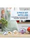 Square Food Storage Box Set | 3 Sizes: 0.4L, 0.7L, 1.2L | Durable & Stackable | BPA-Fre - 3
