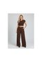 Hayal 242-12-25 Women's High Waist Wide Leg Elastic Waist Stylish Fabric Pants - 4