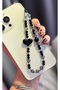 Heart and Black Crystal Beaded Phone Charmi Phone Strap Bag Accessory - 3