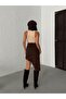 Brown Skirt with Side Tassels Asymmetric Linen Skirt - 7