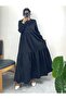 Tiered Long Dress with Tie at the Waist - 4
