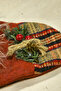 Christmas Decorative Stocking 3D Red Checkered Santa Claus Fur Hat 35 cm - 6
