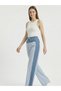 Women's Striped Linen Pants with Elastic Waist - 2