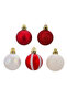 New Year's Balls Set Red White Holographic Glitter 4cm - 20 Pieces - 2