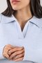 Blue Long Sleeve Relaxed Fit Polo Neck Cashmere Women's Knitwear Sweater - 5