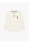 Cotton Button Detailed Long Sleeve Crew Neck Pajama Top