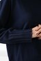 Navy Blue Long Sleeve Half Turtleneck Comfortable Fit Cashmere Women's Knitwear Sweater - 6