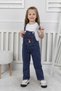 Girl's Slopet Children's Denim Overalls Mickey Mouse Patterned Slopet - 5