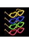 Glow Heart Highlighter Glasses Set of 6 Colorful – Neon Party - 3
