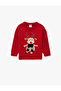 Long Sleeve Crew Neck Deer Knit Sweater