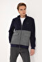 Men's Regular Fit Navy Blue Zippered Knitted Cardigan 50309982-Vr033