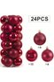 Christmas Tree Ornament Cute Balls 3cm (24 Pieces Red) - 5