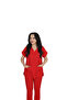 D/115 Gray Bat-Sleeve Unisex Doctor Nurse Student Lycra Fabric Scrubs Set - 4