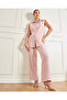 Women Pink Striped Relaxed Trousers - 5