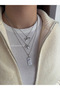 3-Piece Ribbon Silver Charm Women's Necklace Combination - 2