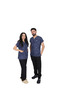 D/115 Gray Bat-Sleeve Unisex Doctor Nurse Student Terry Cotton Fabric Scrubs Set