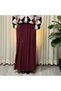 Pleated Skirt Pants Burgundy - 4