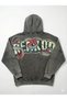 Men's Oversized Special Washed Vintage Printed Cotton Hooded Sweatshirt