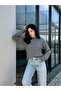 Hair Braid Patterned Soft Textured Women's Knitwear Sweater Anrasit - 4