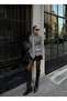 Leopard Patterned Shawl Detailed Lined Premium Design Double-Breasted Fur Coat - 5