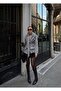 Leopard Patterned Shawl Detailed Lined Premium Design Double-Breasted Fur Coat - 7