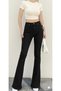 Jns High Waist Black Flared Jeans L Stretch Fabric Stretch Denim Trousers Flare