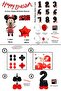 Minnie Mouse Themed Balloon Stand Set with Black Numbers for 4 Years Old Red Theme Mini Mouse Balloon Set - 2