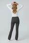 Women's High Waist Stretch Fabric Stretchy Flared Pants Leggings - 7