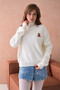 Women's Turtleneck Embroidery Detail Soft Textured Basic Knitwear Sweater 214430 - 3