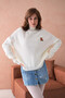 Women's Turtleneck Embroidery Detail Soft Textured Basic Knitwear Sweater 214430 - 6