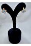 Pearlescent Clover Design Gold 316L Steel Hoop Earrings - 4