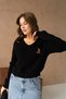Women's V-Neck Embroidery Detail Lace-Like Knit Knitwear Sweater 225008 - 3