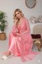 Women's Luxury Boxed Special Design Pearl Stone Satin Nightgown with Tulle Dressing Gown Underwear Dowry Set