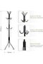 Coat Rack Coat Racks Free Standing Hat Rack Clothes Stand Coat Tree Coat Hanger, White - 4