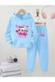 Girl's Baby Blue Ka Hooded Tracksuit Set