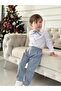 New Bow Gray Shirt Set Baby Boy Child Set - 2