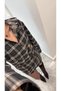 Premium Design Plaid Square Thick Buckle Fabric Drape Detail Asymmetrical Cut Hem Shirt Pininterest Dress - 7