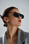 Black Pilot Sunglasses with Rectangular Tortoiseshell Pattern - 3