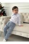 New Bow Gray Shirt Set Baby Boy Child Set - 4