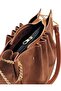 Taba Nubuck Chain Detailed Pleated Women's Shoulder Bag - 8