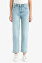 Comfort Straight Mid Waist Pipe Leg Jean Trousers G2215Ax25Wn - 5