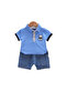 Kids’ Summer 2-Piece Set | 18-24 Months | Light Blue Polo & Denim Blue Shorts | Soft