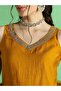 Embroidered V Neck Kurta, Wide Leg Pants and Dupatta Set - 4