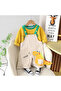 Kids’ Dungaree 2‑Piece Set | 36-48 Months | Yellow & Beige | Cotton | Soft | 3D Dinosaur Tail - 2