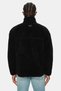 Carlino Black Mock Neck Zippered Sherpa Printed Loose Fit Men's Fleece Coat - 6