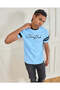 Men Blue Pique Printed T-Shirt - 6