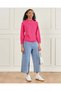 Senior Girls Plain Pink High Neck Pullover - 2