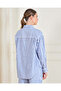 Women Blue Striped Button Down Shirt - 3